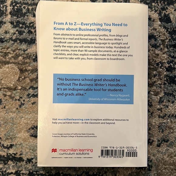 The Business Writers Handbook CSUF, 12th ed., Alred, ISBN: 978-1-319-30336-5 - Picture 2 of 2